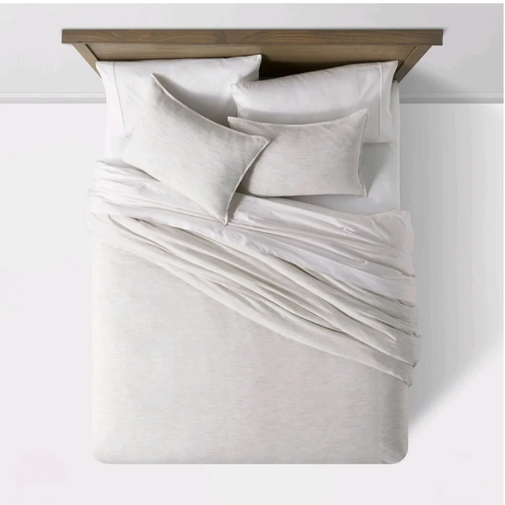 Threshold 3pc King Space Dyed Cotton Linen Duvet Cover & Sham Set Light Gray